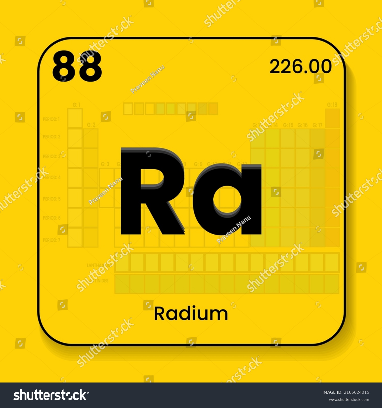 Radium Ra Periodic Table Elements Name Stock Vector (Royalty Free ...