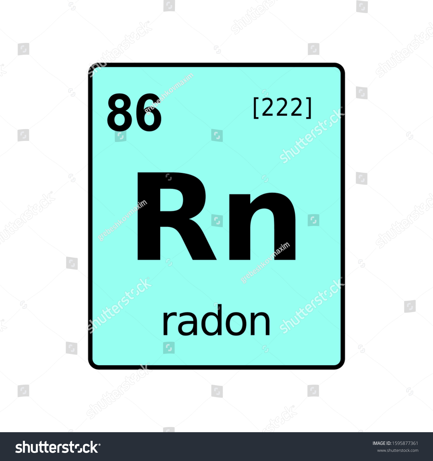 Radon Chemical Element Periodic Table Sign庫存向量圖（免版稅）1595877361