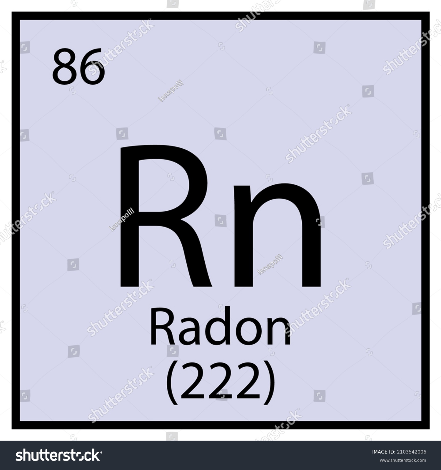 Radon Chemical Sign Mendeleev Table Element Stock Vector (Royalty Free ...