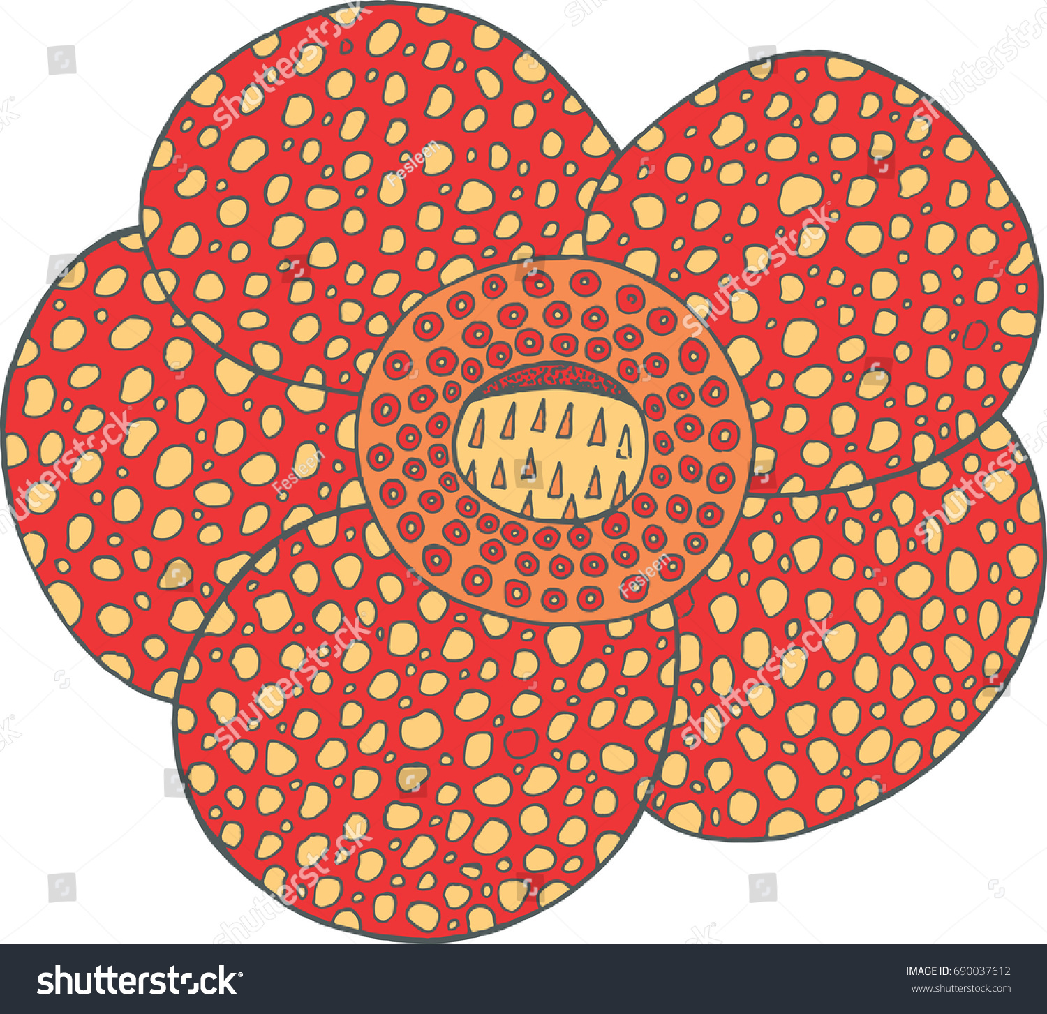 Download Rafflesia Tropical Flower Vector Isolated Element Stock ...