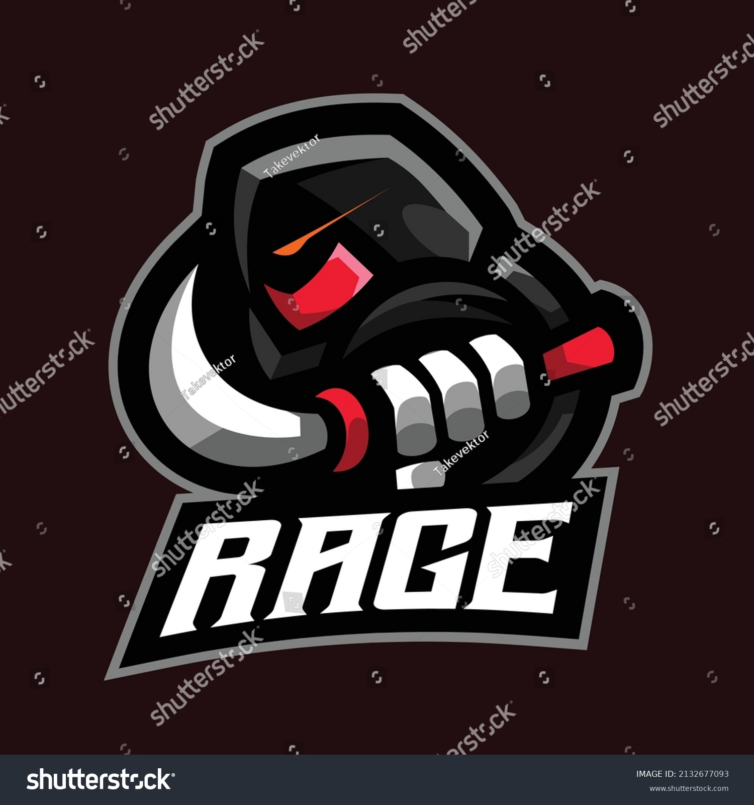 Rage Reaper Mascot Gaming Logo Template Stock Vector (Royalty Free ...