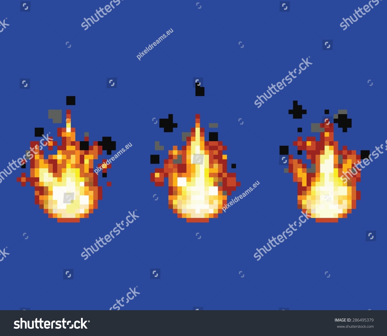Raging Flame Animation Frames Video Game Stock Vector (Royalty Free