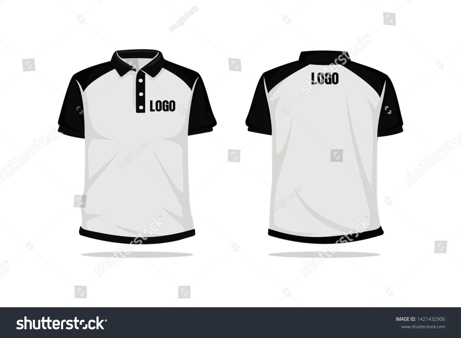 Download Raglan Polo Shirt Mock Template Vector Stock Vector Royalty Free 1421432906