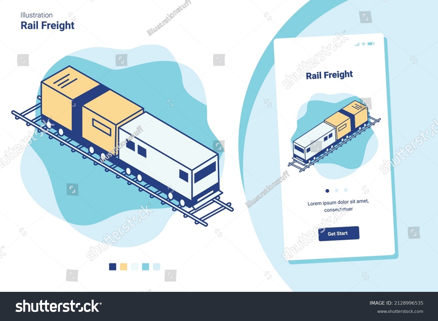 Rail Freight Transportation Illustration Stock Vector Royalty Free