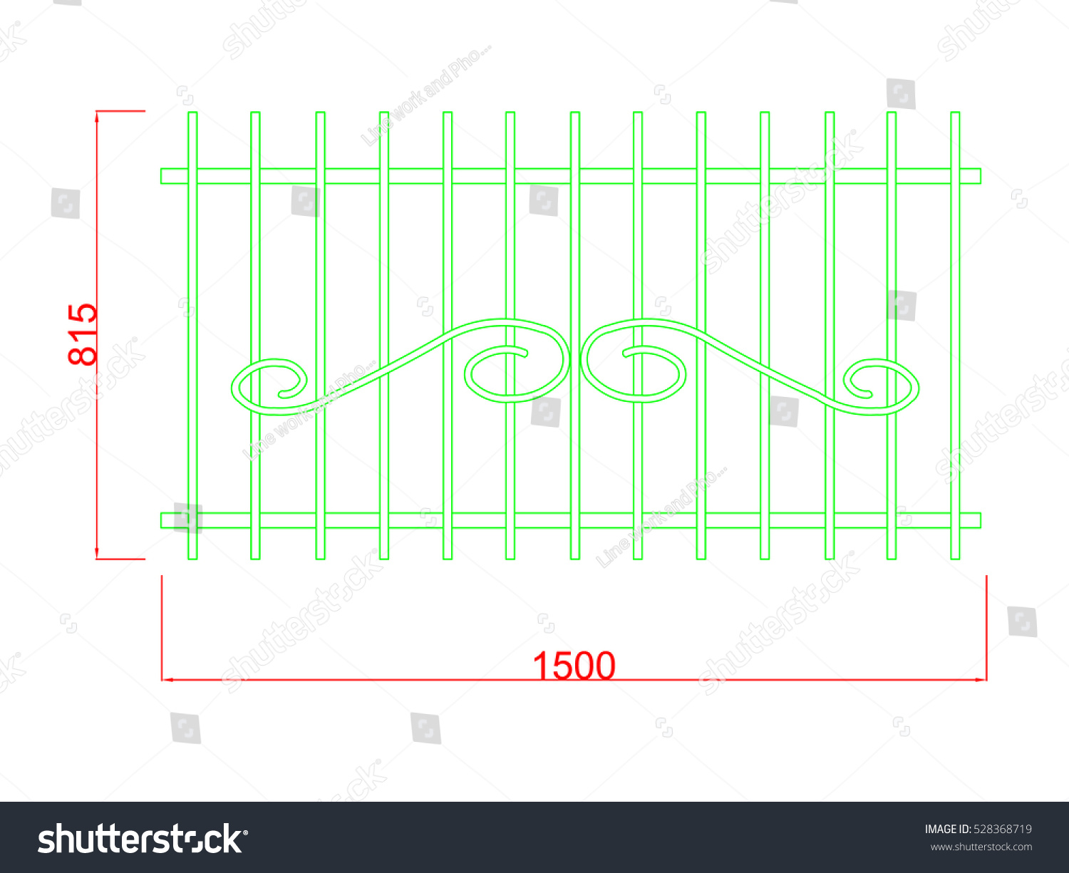 Railing Iron Work Vector Image Orange Stock Vector (Royalty Free ...