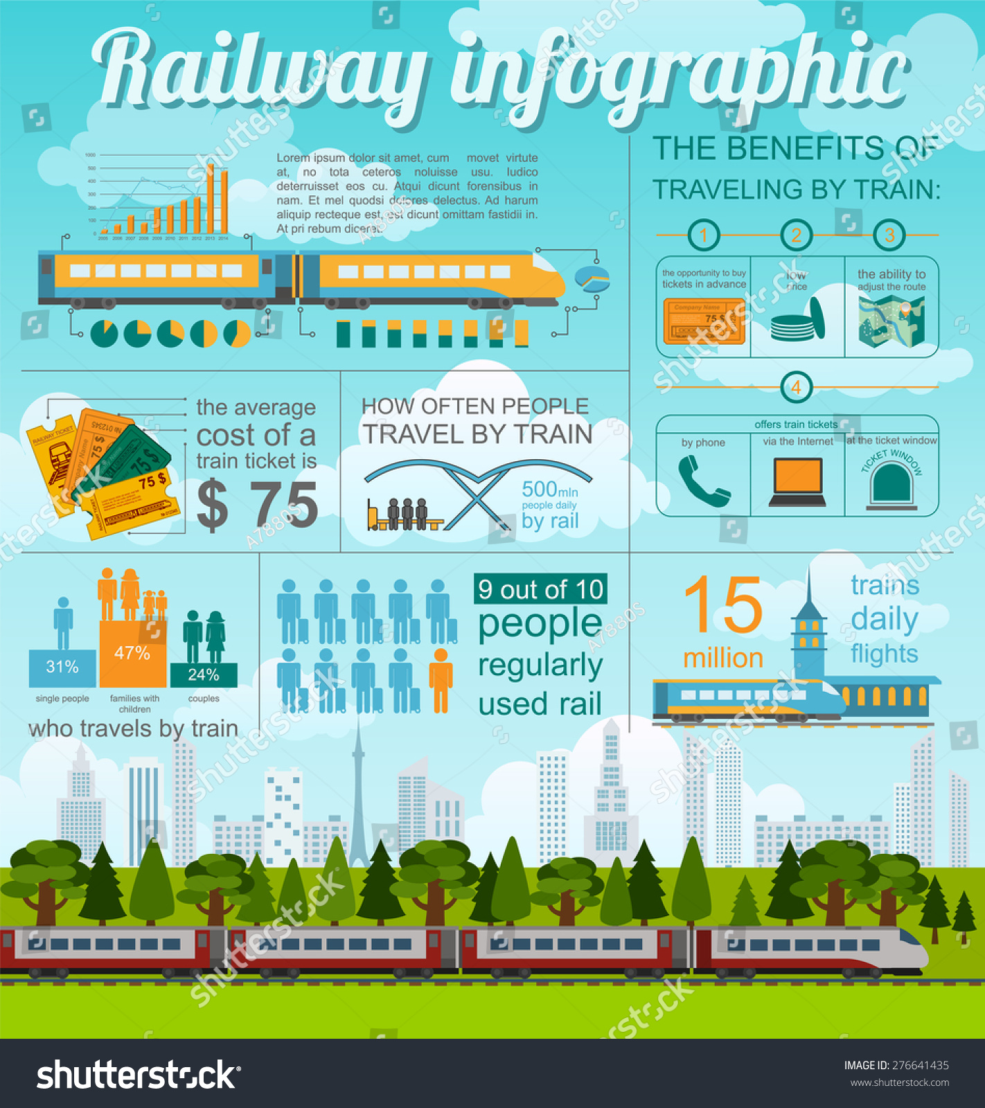 Railway Infographic. Set Elements For Creating Your Own Infographics ...