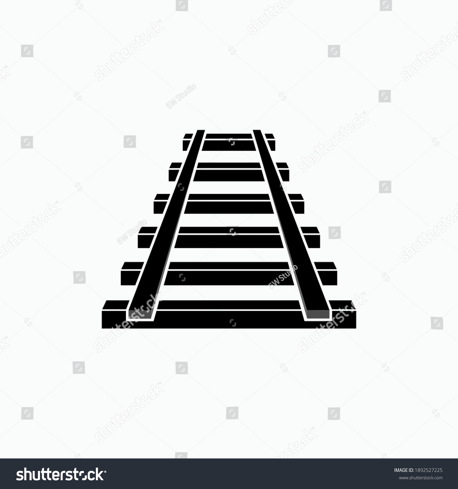 Railway Track Icontransportation Element Symbol Vector Stock Vector ...