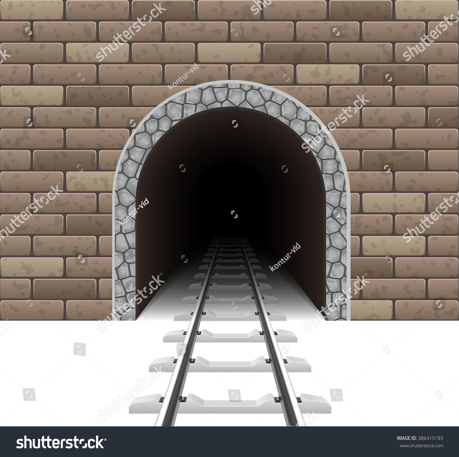 Railway Tunnel Vector Illustration Isolated On Stock Vector (Royalty ...