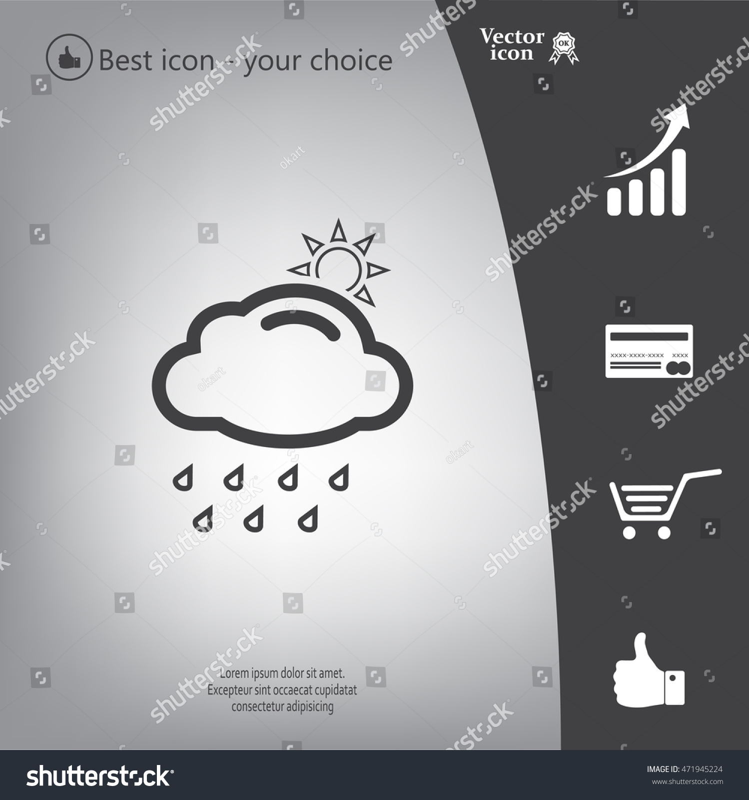 Rain Cloud Sun Icon Stock Vector (Royalty Free) 471945224 | Shutterstock