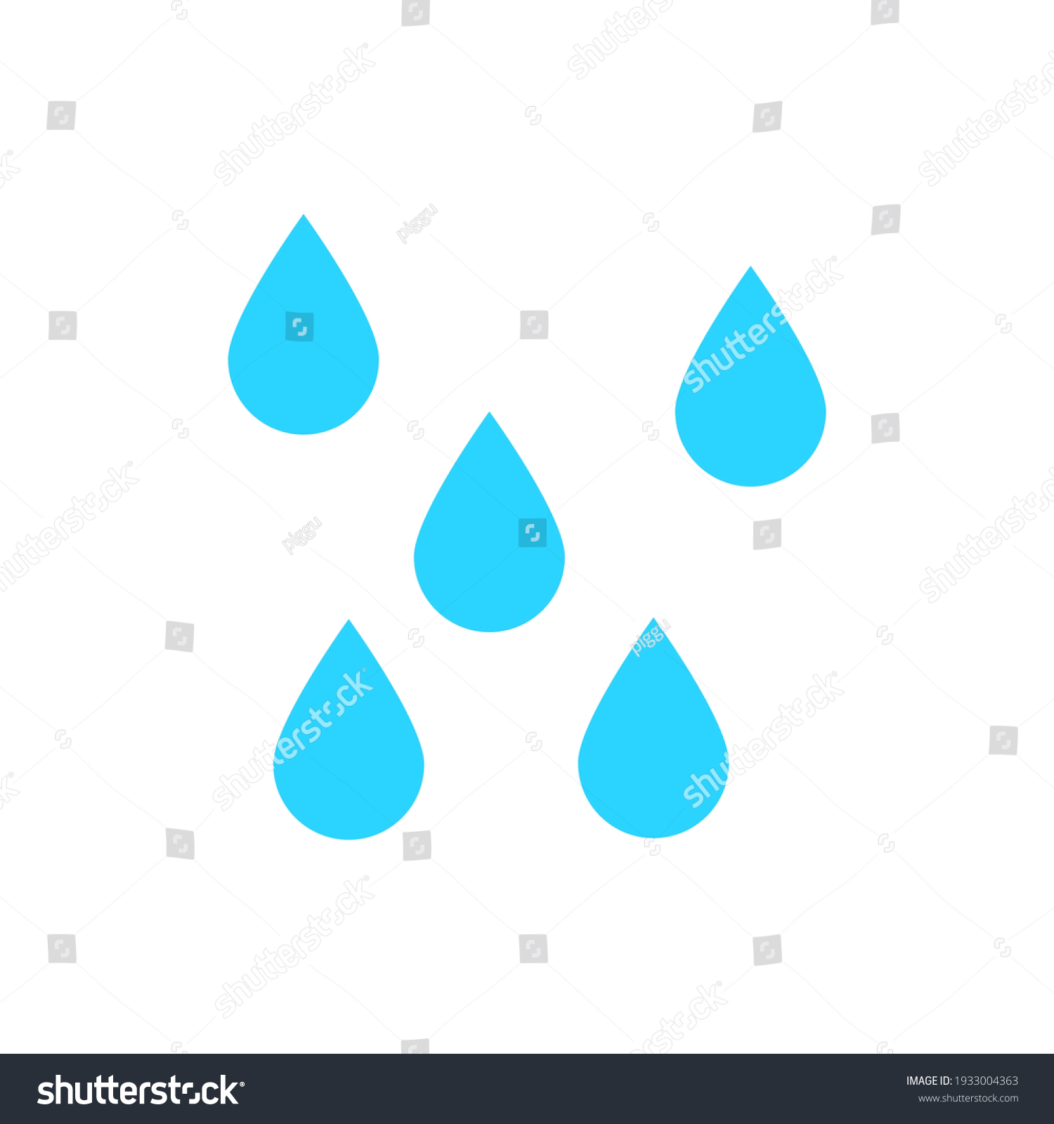 Rain Icon Blue Water Drop Symbol Stock Vector (Royalty Free) 1933004363 ...