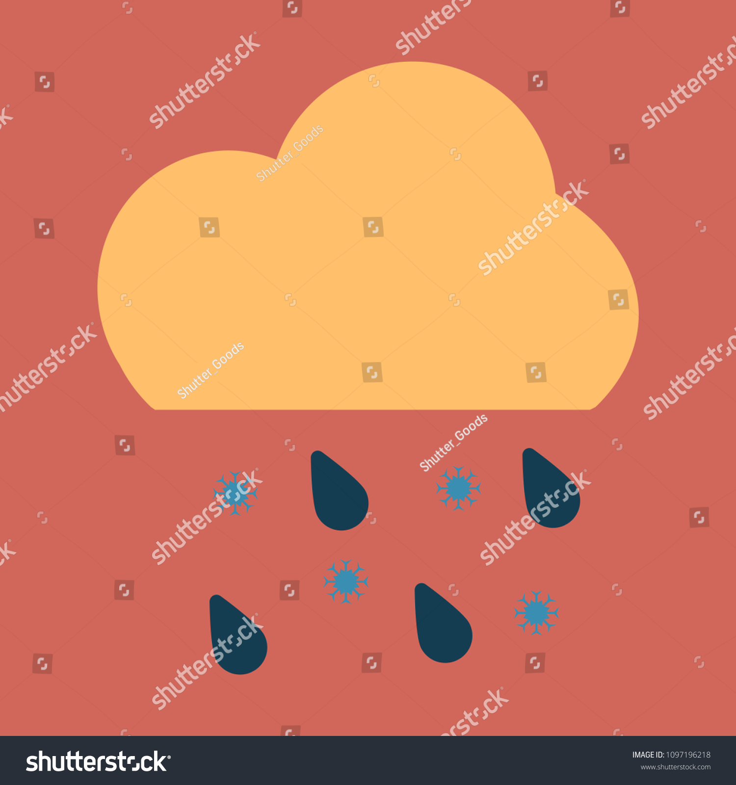 Rain Icon Trendy Flat Style Isolated Stock Vector (Royalty Free