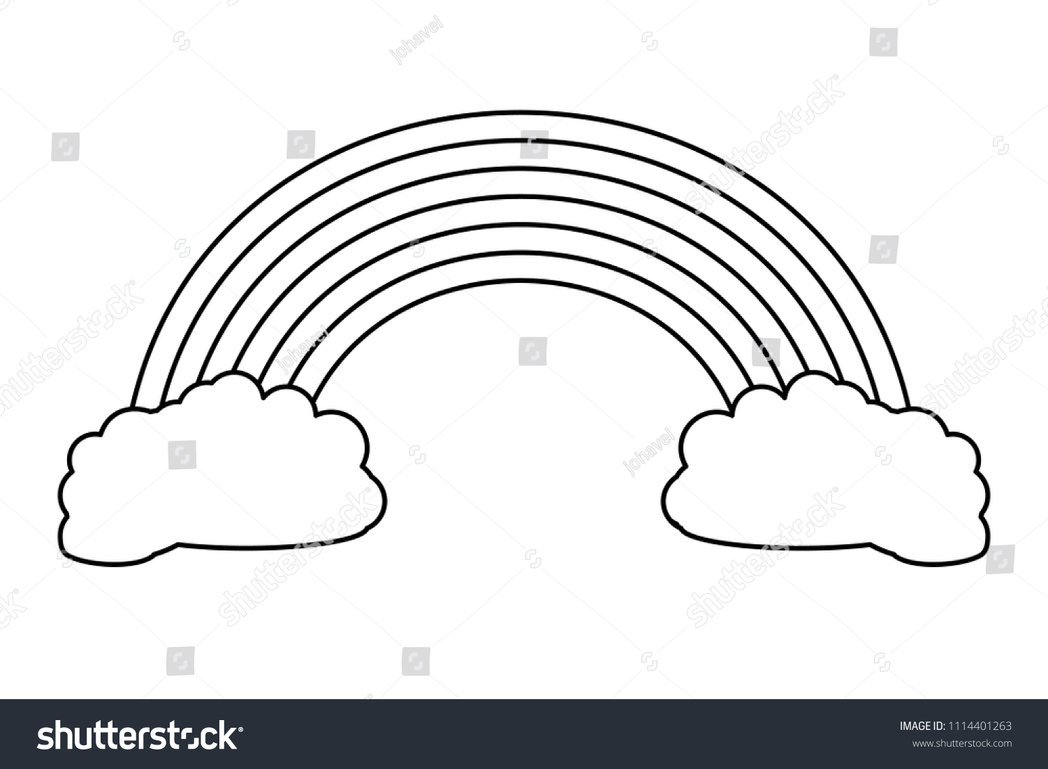 Rainbow Clouds Design Stock Vector (Royalty Free) 1114401263