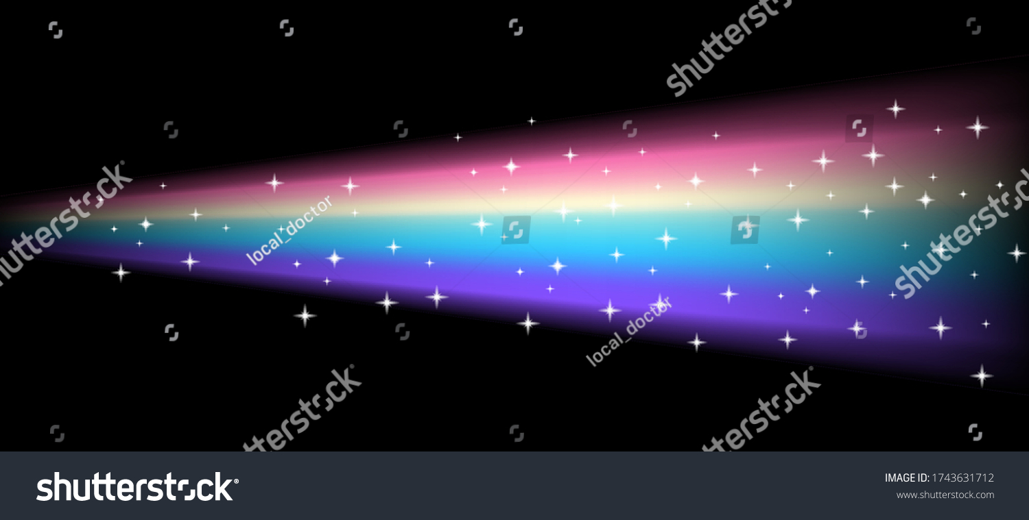 Rainbow Beam Flares Sparkles Vector Realistic Stock Vector (Royalty ...