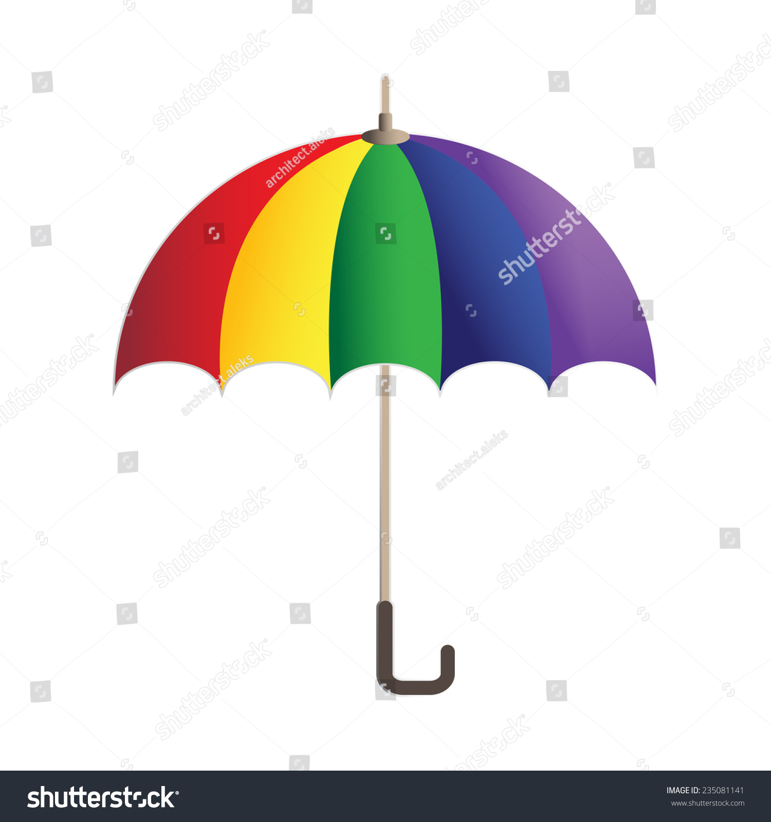 Rainbow Bright Umbrella Simple Icon Vector Stock Vector 235081141 ...