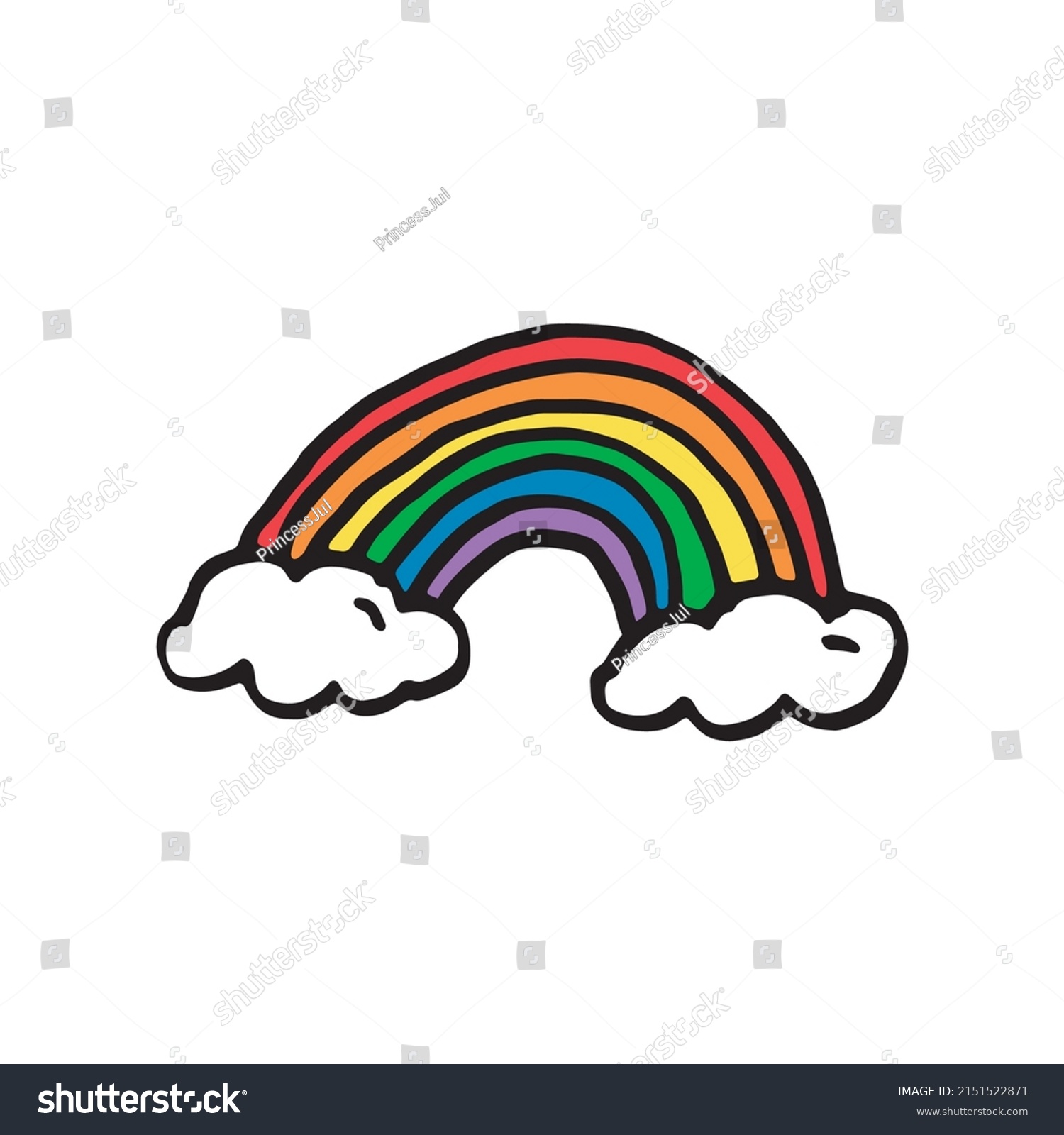 Rainbow Colored Doodle Lgbt Pride Month Stock Vector (Royalty Free ...