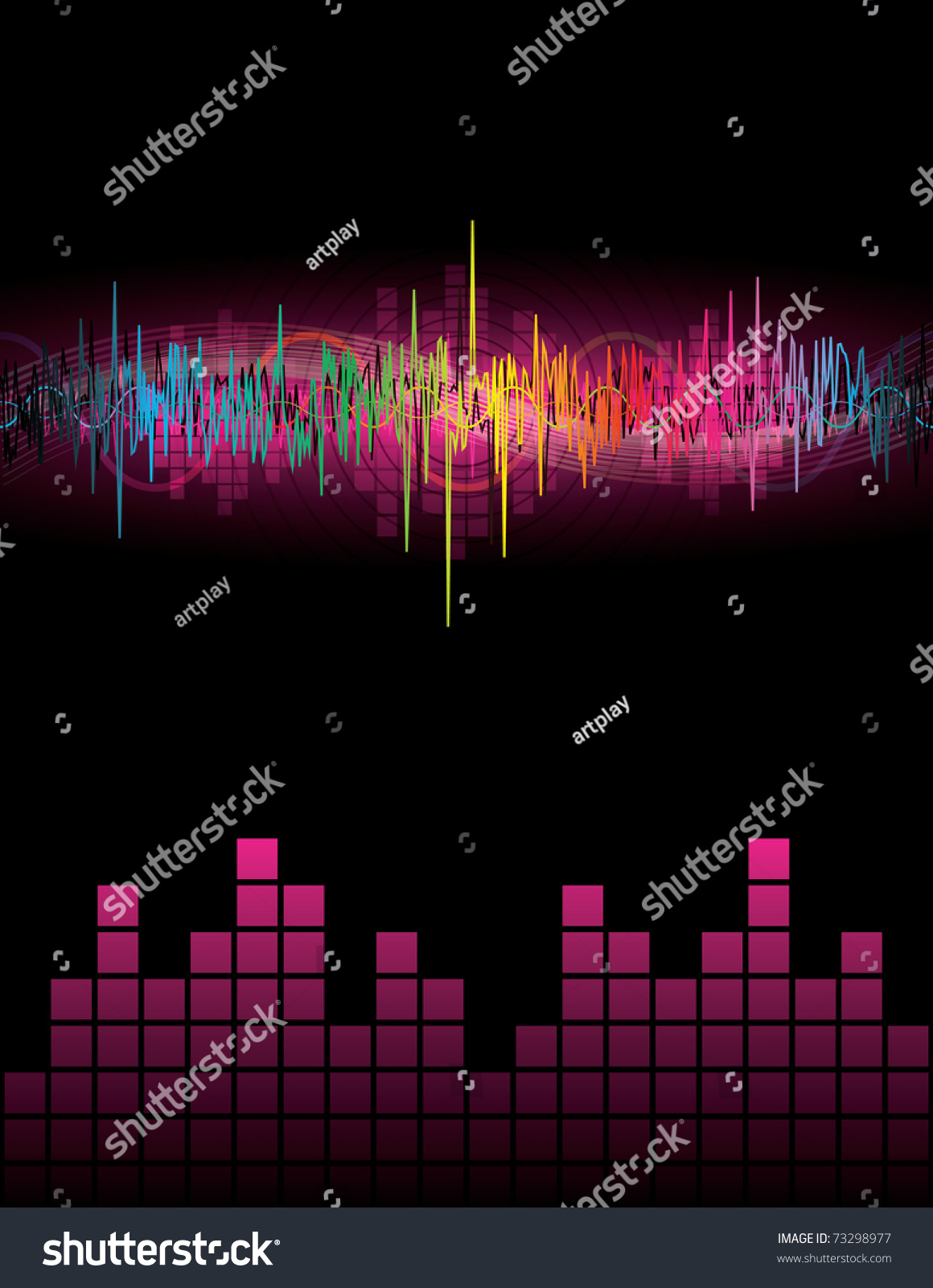 Rainbow Colored Sound Wave Stock Vector 73298977 - Shutterstock