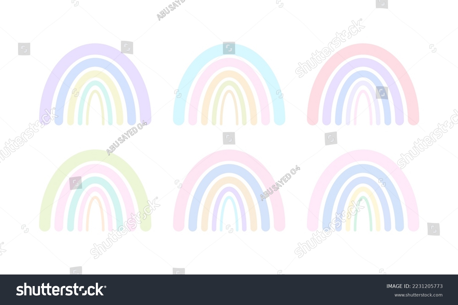 SVG of Rainbow Doodle SVG Cut Files | Rainbow Doodle Silhouette | Boho Rainbow Svg | Hand Drawn Svg | Cheetah Rainbow Svg  svg