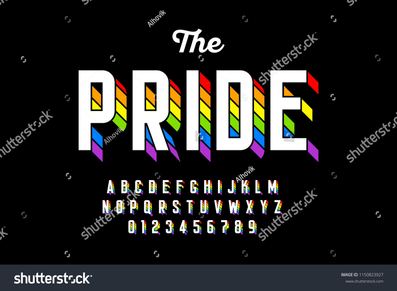 Rainbow Flag Colors Font Colorful Alphabet Stock Vector (Royalty Free ...