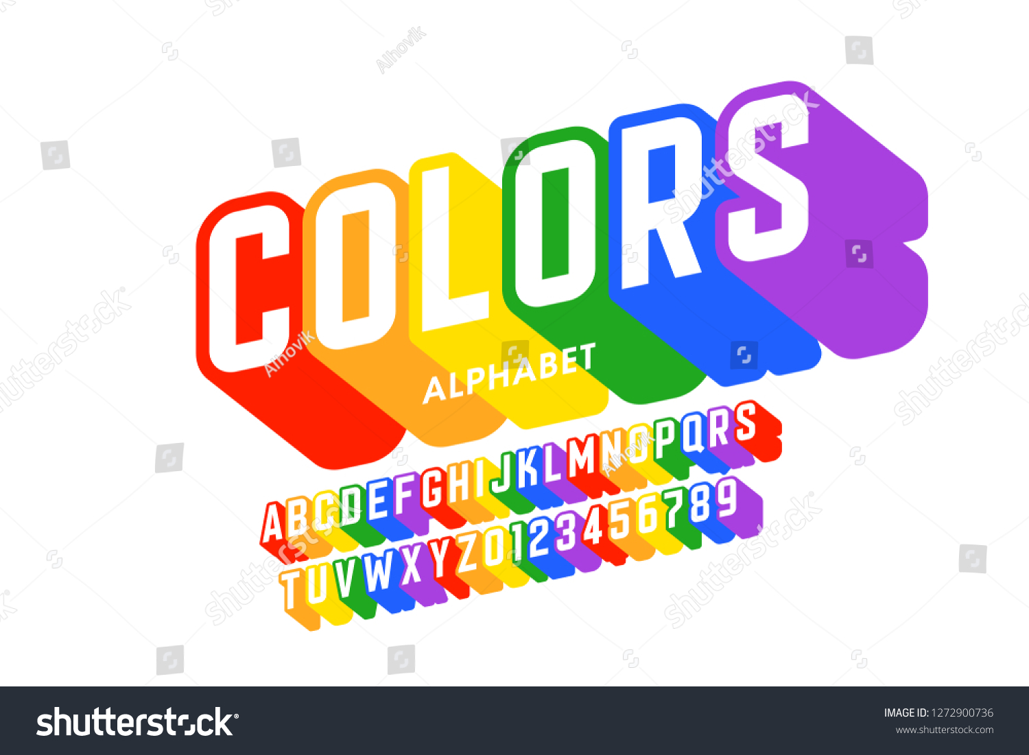 Rainbow Flag Colors Font Colorful Alphabet Stock Vector (Royalty Free ...