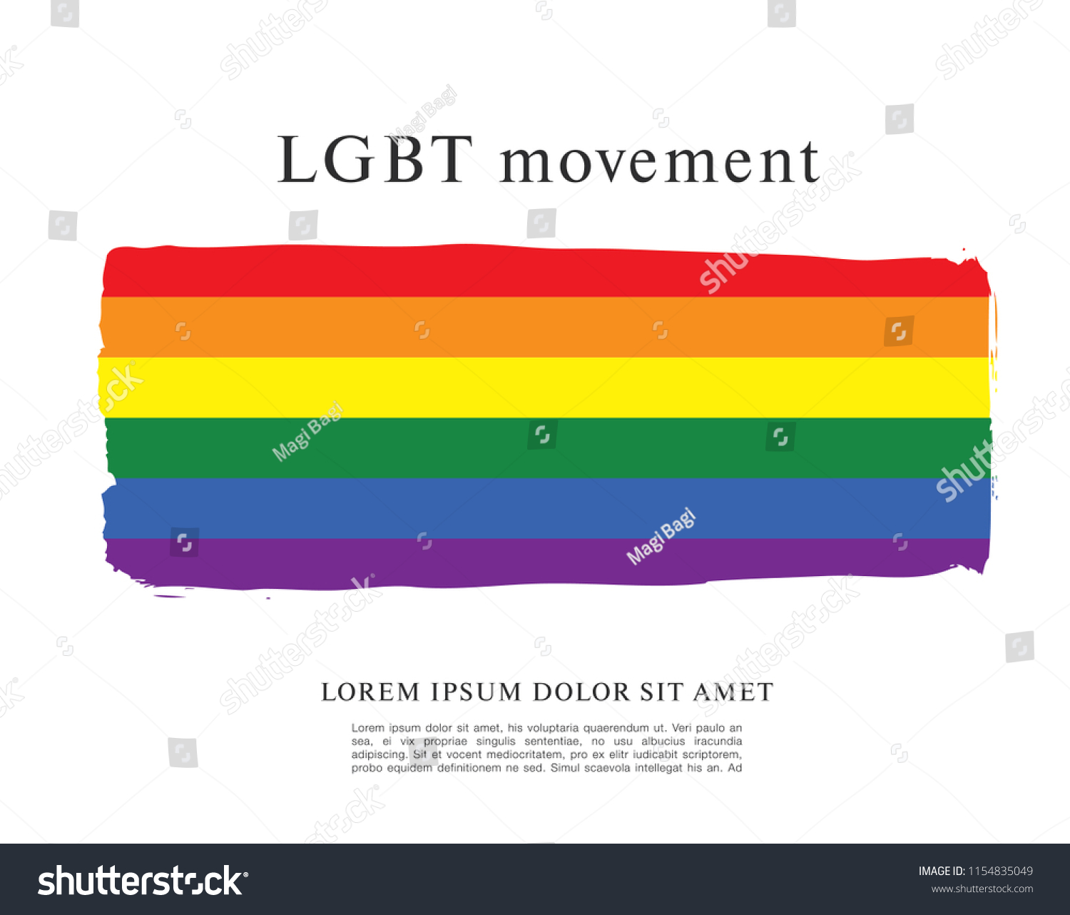 Rainbow Flag Lgbt Movement Vector Illustration Vector De Stock Libre De Regalías 1154835049