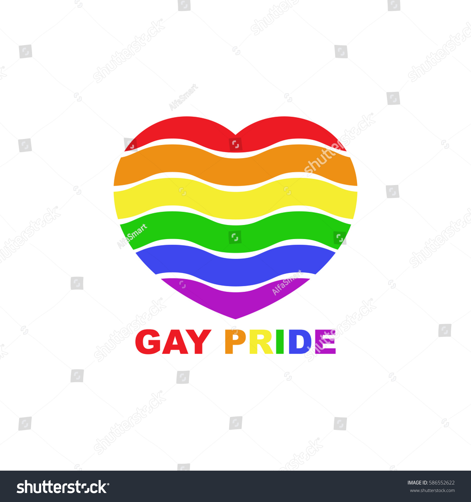 Rainbow Heart Logo Template Gay Pride Stock Vector Royalty Free 586552622