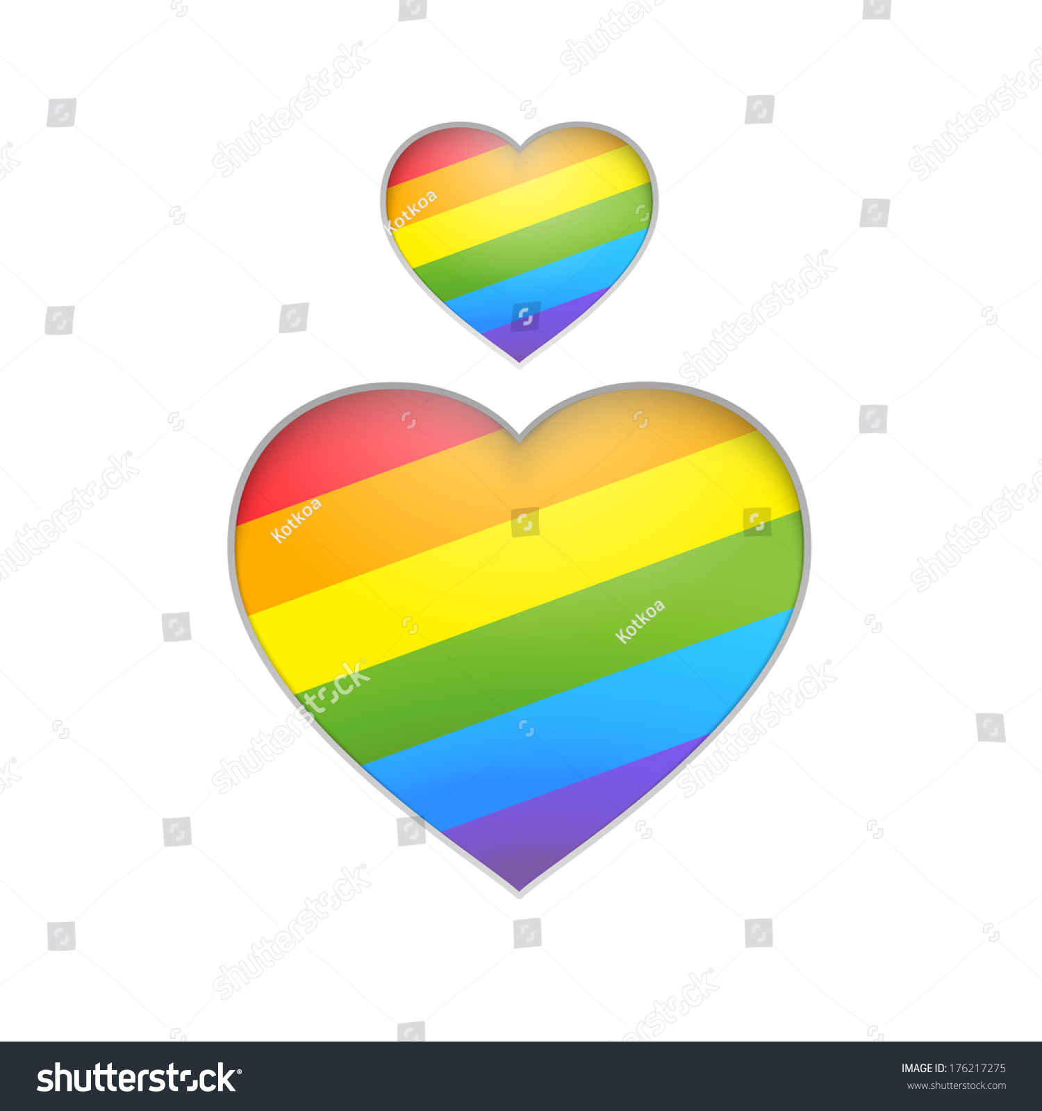 Rainbow Heart Vector Illustration Stock Vector (Royalty Free) 176217275