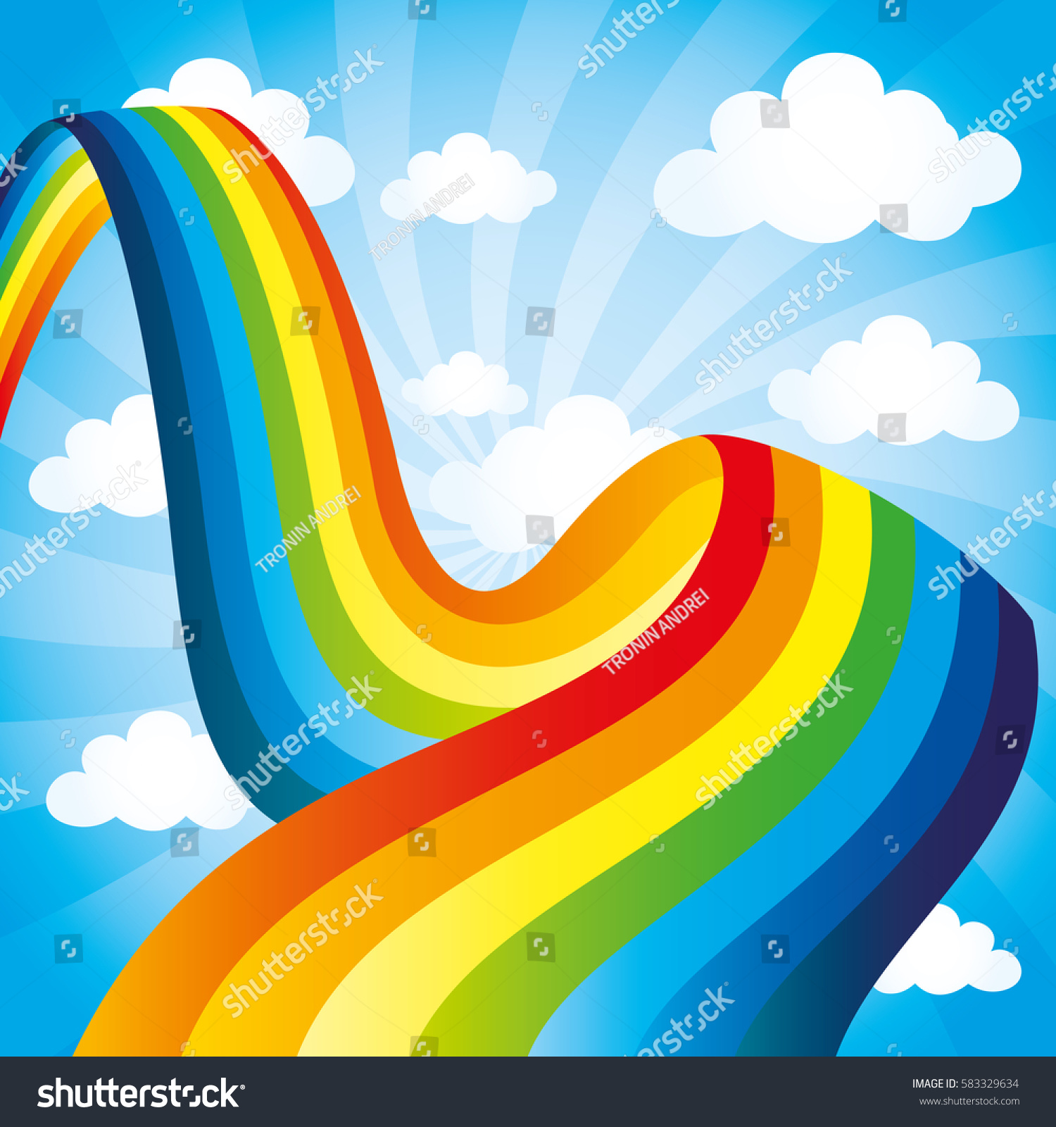 Rainbow Blue Sky Stock Vector (Royalty Free) 583329634