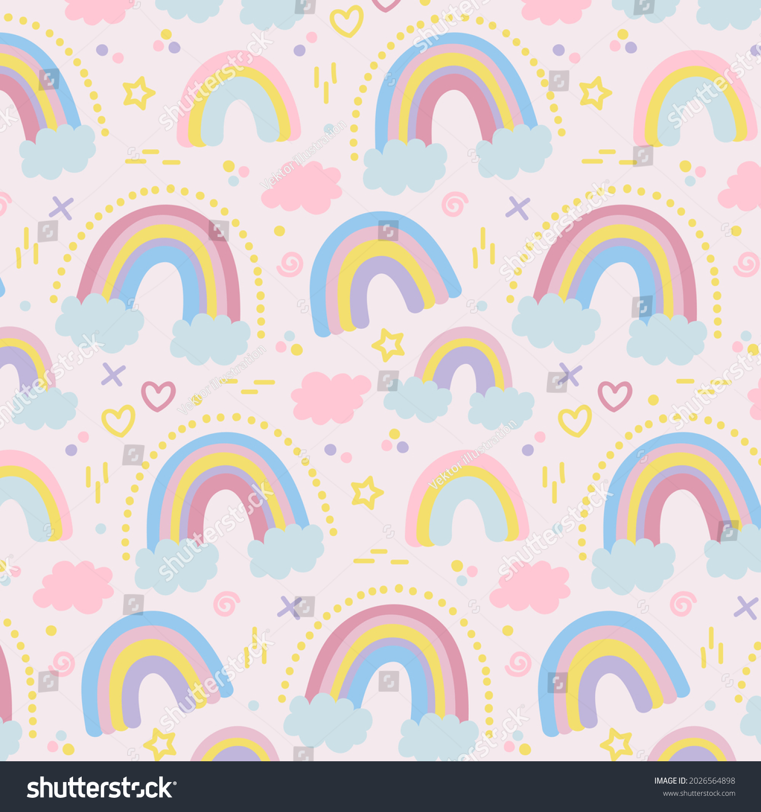 Rainbow Pattern Baby Wallpaper Cloud Rainbow Stock Vector (Royalty Free ...