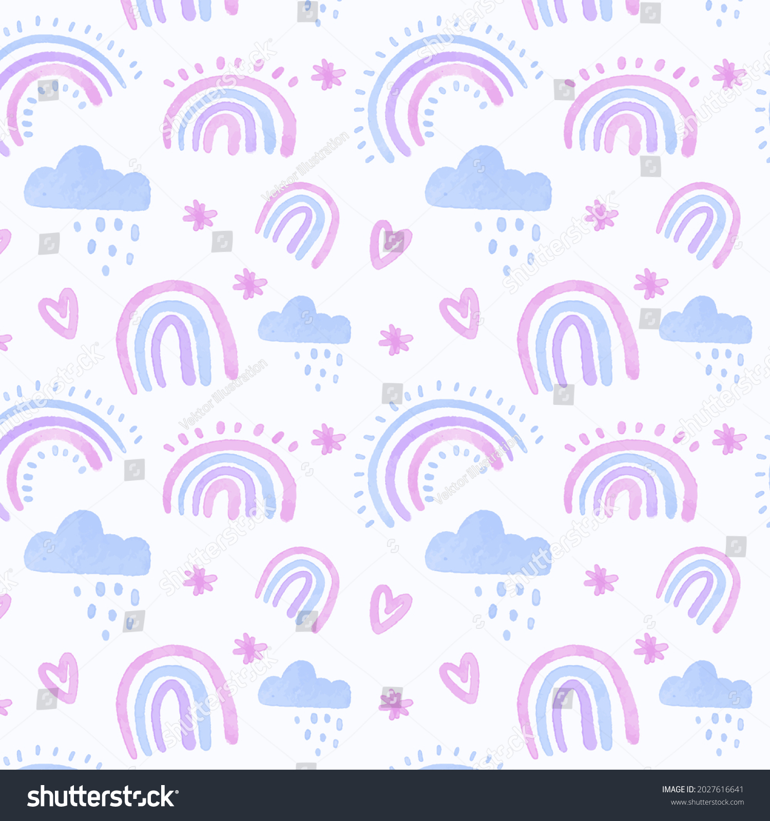 Rainbow Pattern Baby Wallpaper Cloud Rainbow Stock Vector (Royalty Free ...