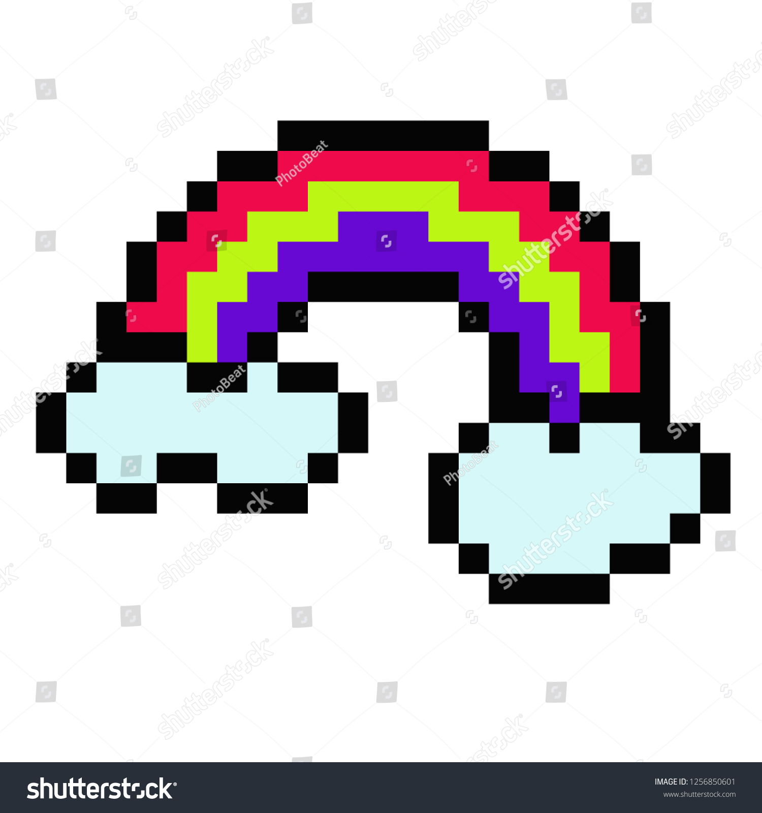 Rainbow Pixel Art Colorful Icon Stock Vector (Royalty Free) 1256850601 ...