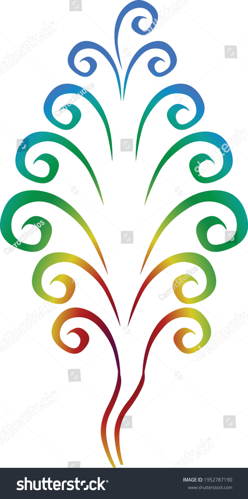 Rainbow Tree Vector Illustration Isolated On Stock Vector (Royalty Free ...
