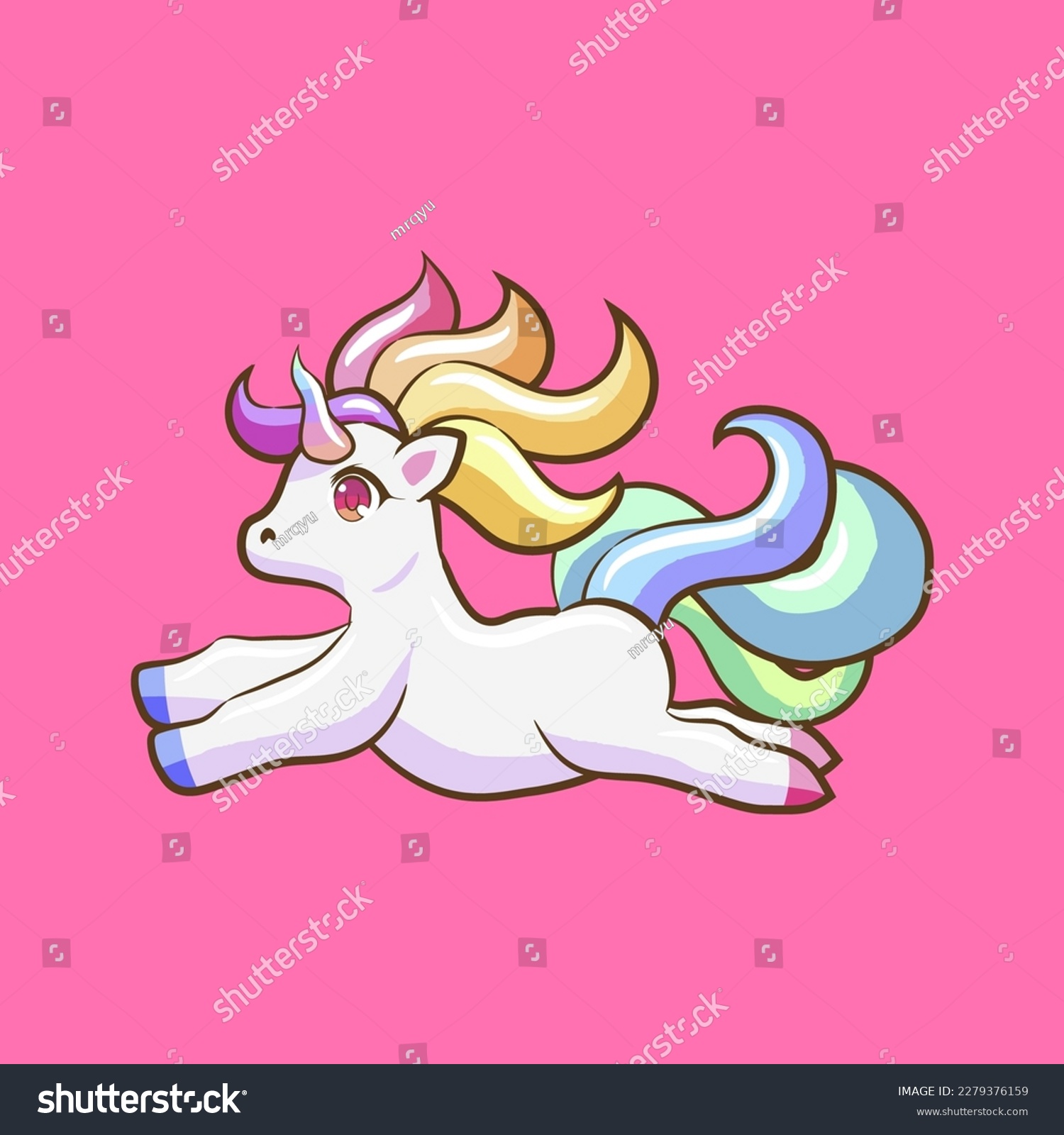 SVG of Rainbow Unicorn Mascot Logo Design Concept Vector svg