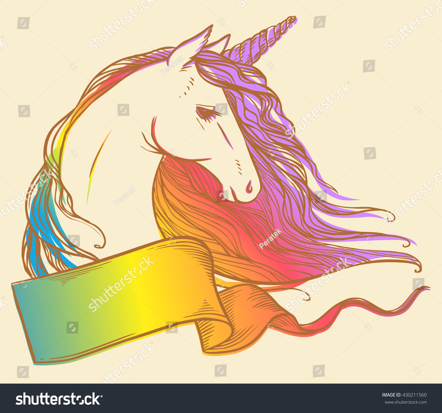 Rainbow Unicorn. Vector Illustration - 430211560 : Shutterstock