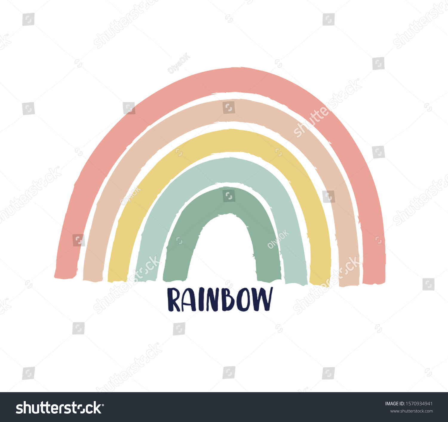 Rainbow Vector Icon Kids Drawing Rainbow Stock Vector (Royalty Free ...