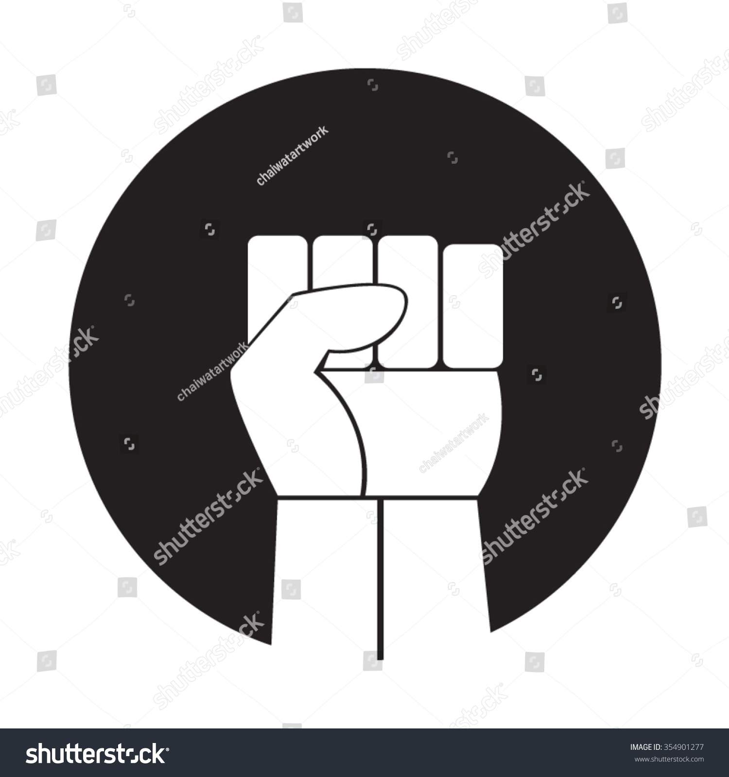 Raised Fist Vector Icon - 354901277 : Shutterstock