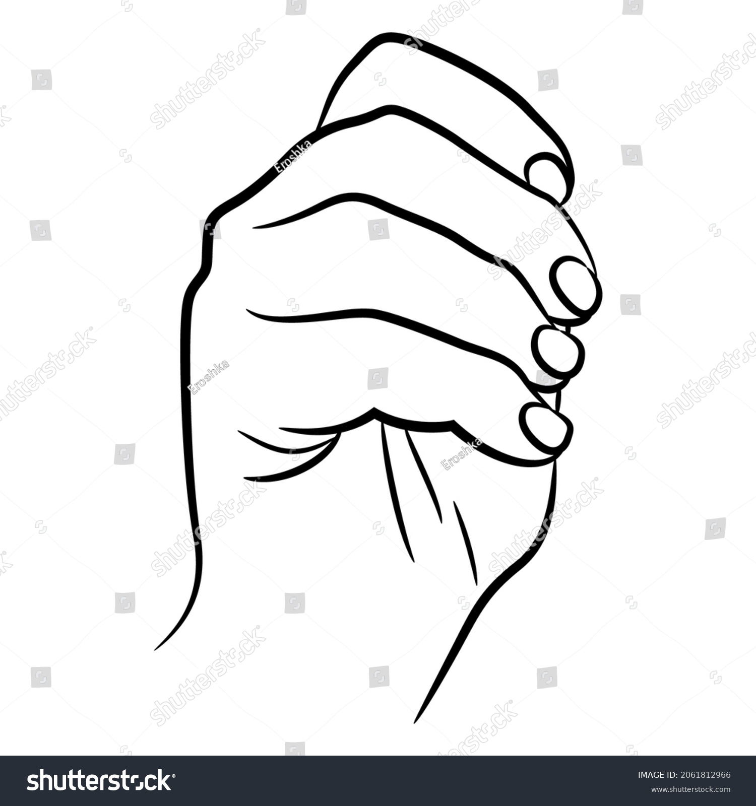 Raised Human Hand Fist Gesture Palm Stock Vector (Royalty Free ...