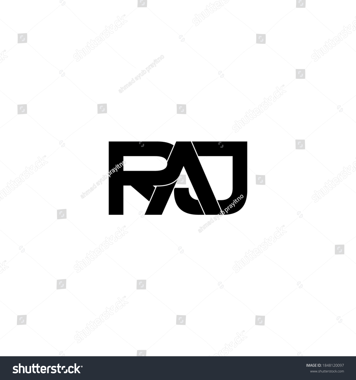 Raj Letter Original Monogram Logo Design Stock Vector Royalty Free