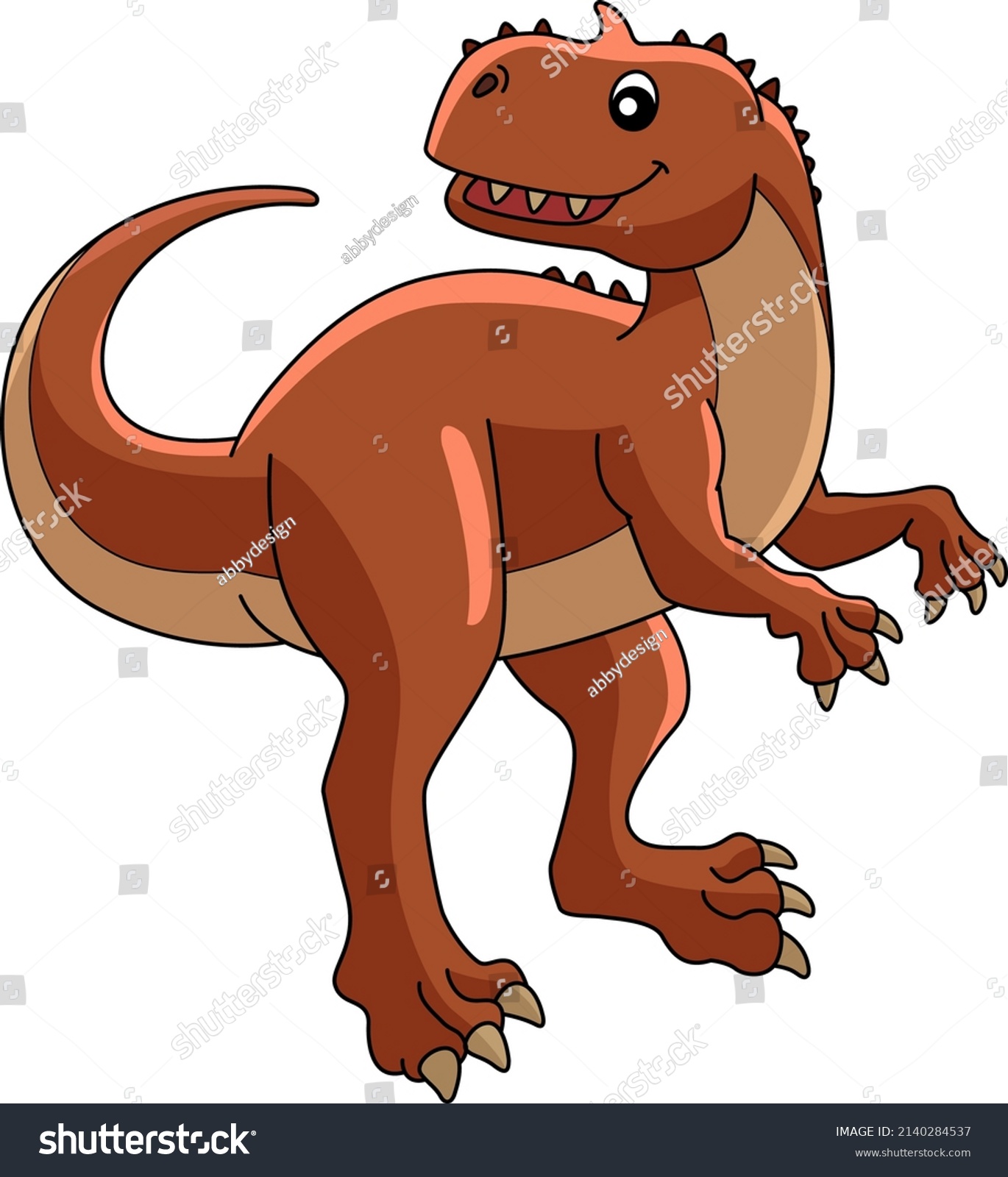 Rajasaurus Dinosaur Cartoon Colored Clipart Stock Vector (Royalty Free ...