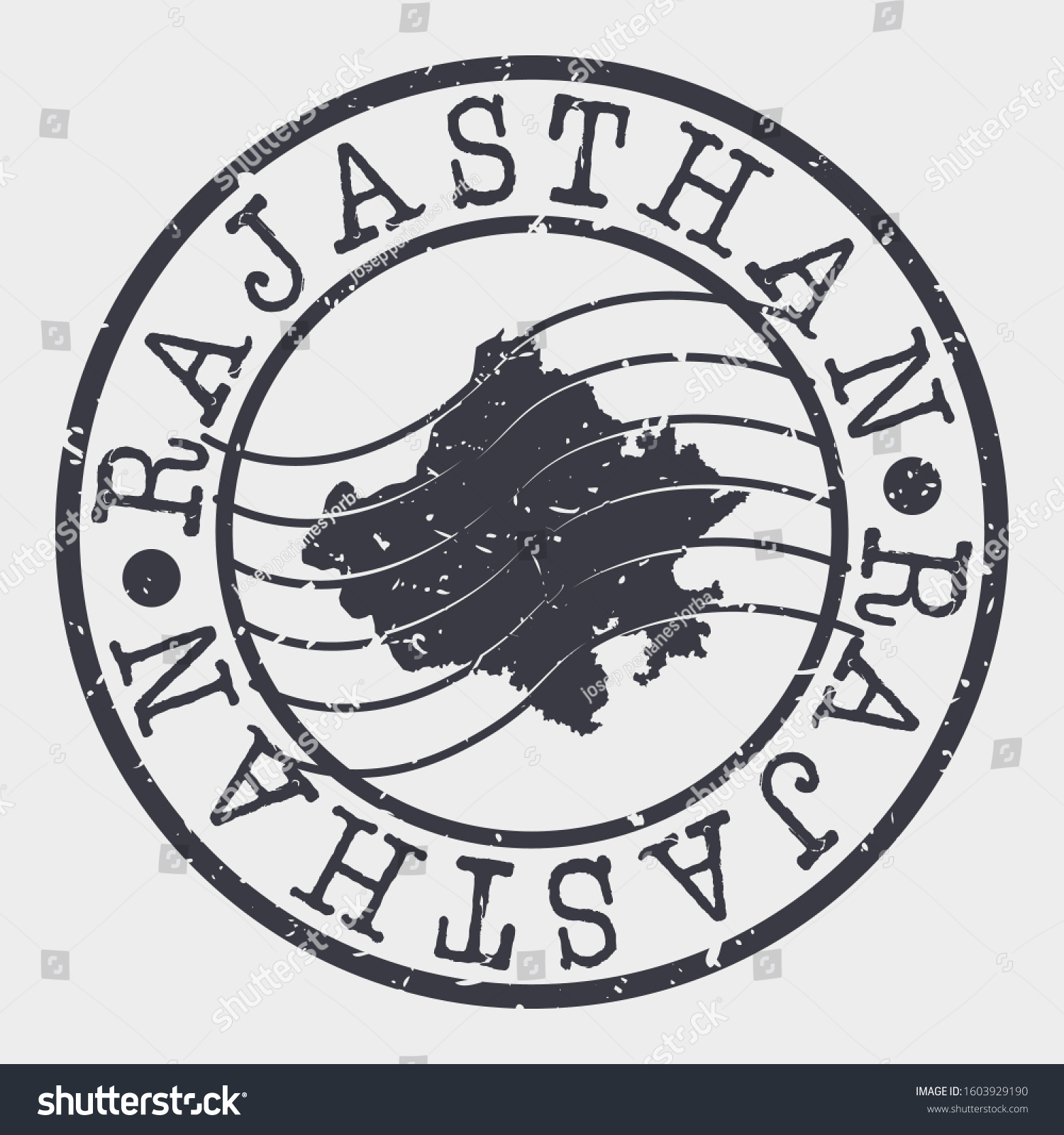 Rajasthan India Stamp Postal Map Silhouette Stock Vector (Royalty Free ...