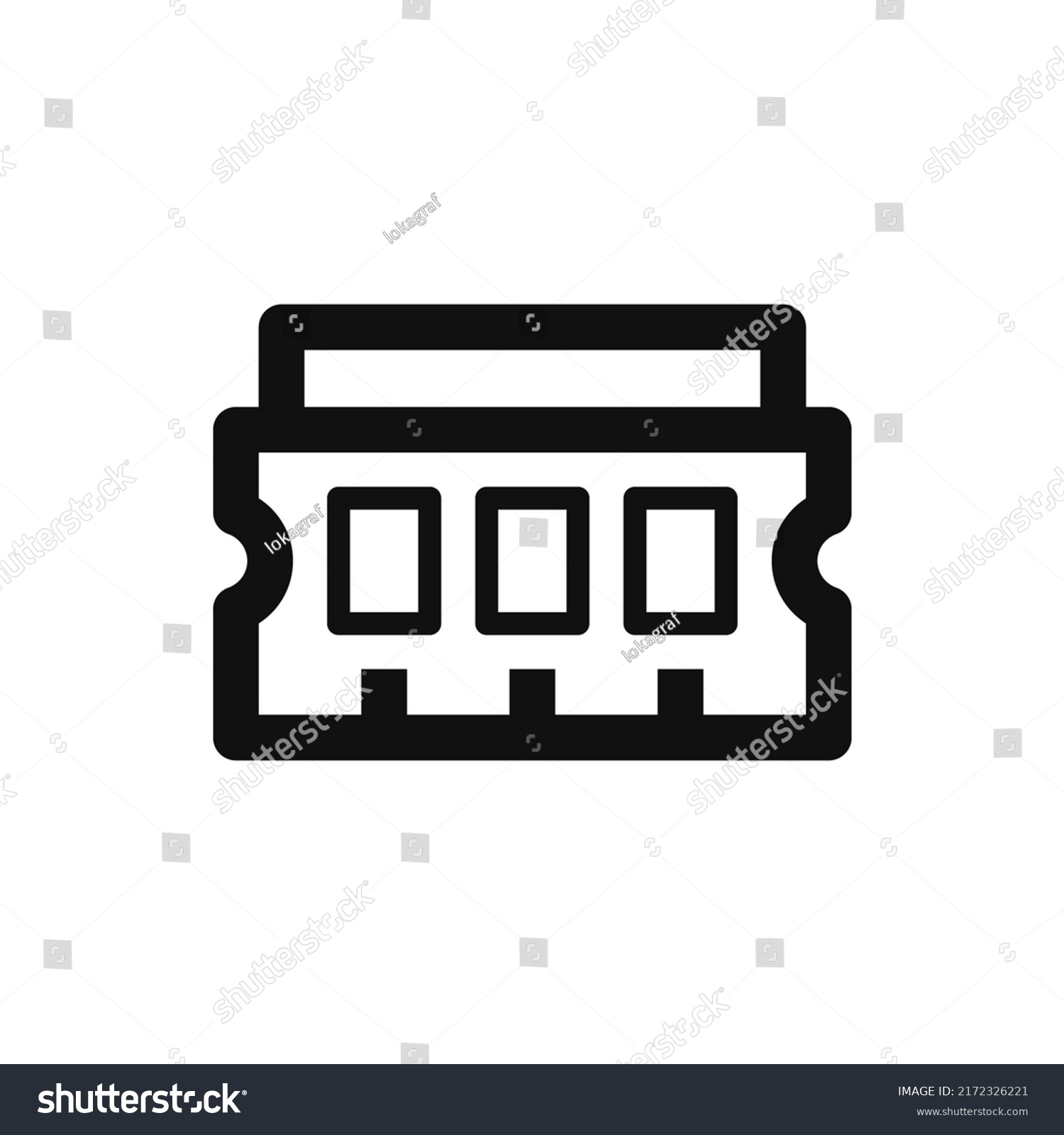 Ram Line Icon Random Access Memory Stock Vector (Royalty Free ...