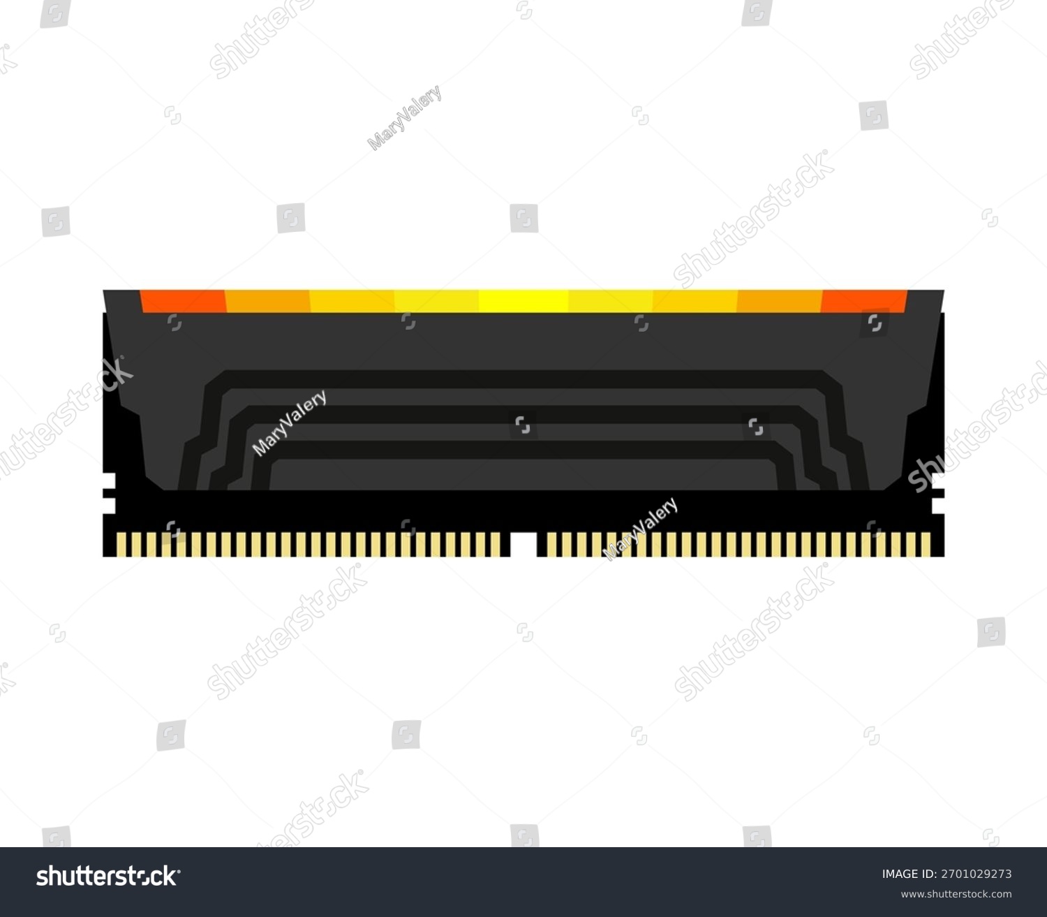 black ram memory module isolated clip art preview