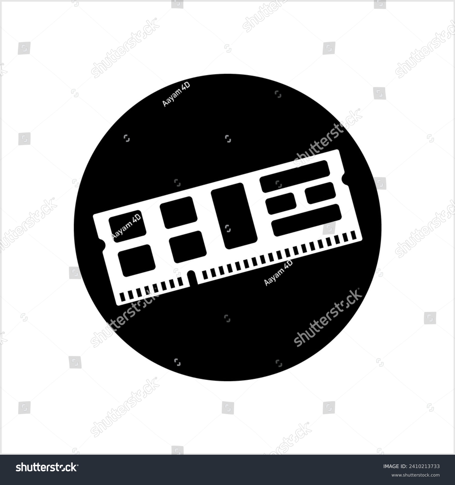 black and white ram memory module design clip art preview