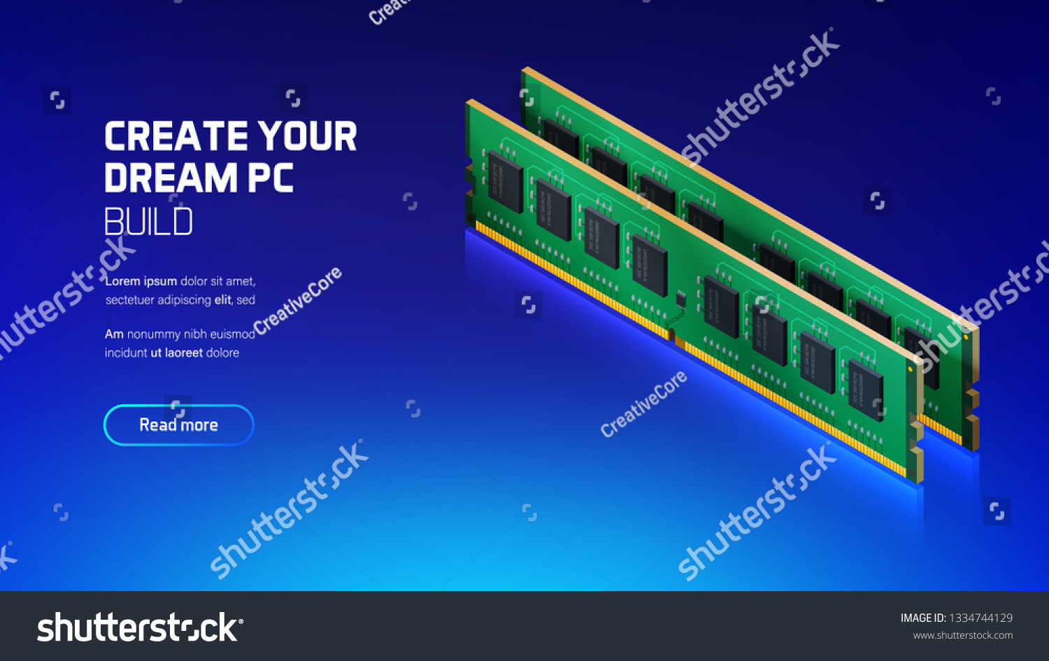 Ram Memory Realistic 3d Isometric Illustration: vector de stock (libre ...