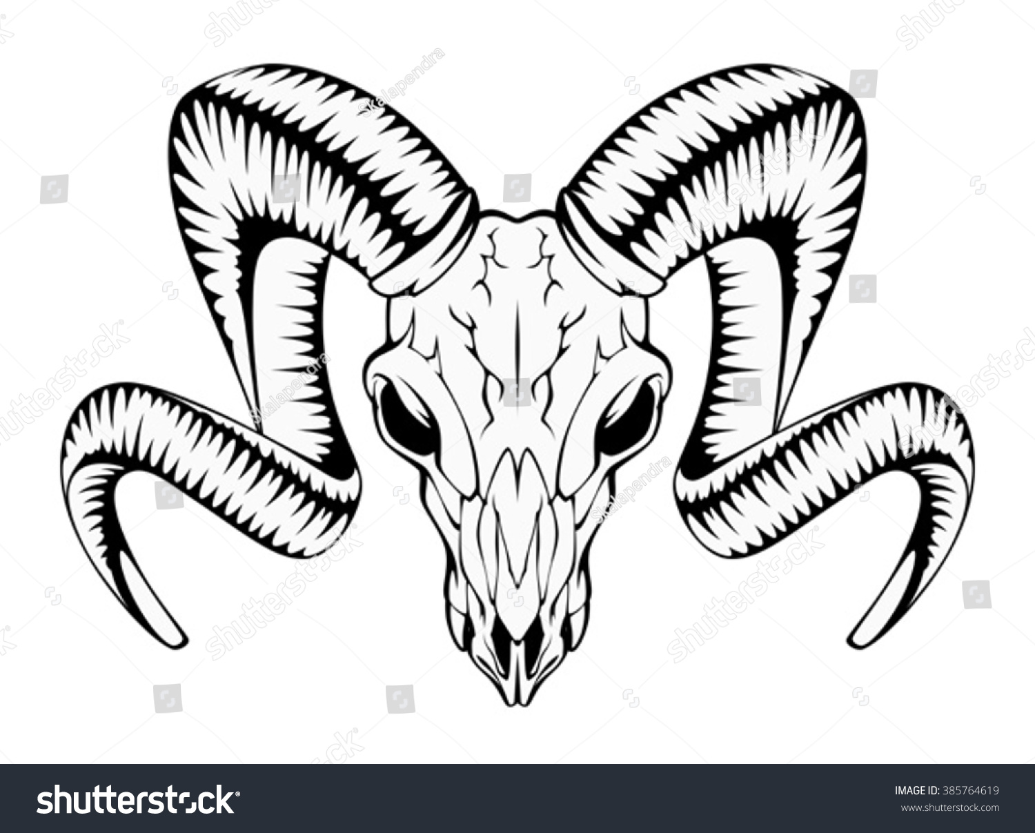 Ram Skull Stock Vector (Royalty Free) 385764619 - Shutterstock