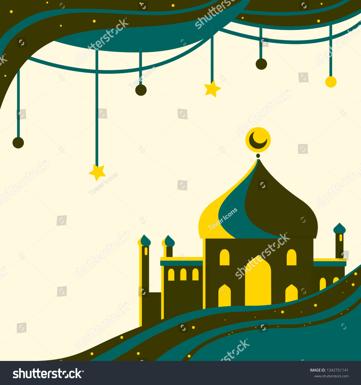 Ramadan Kareem Happy Fasting Fasting Month Stock Vector Royalty Free 1342751141