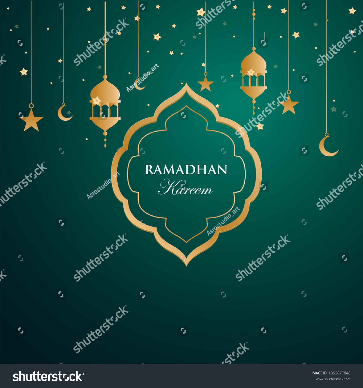 Ramadan Kareem Islamic Background Design Simple Stock Vector Royalty Free 1352877848