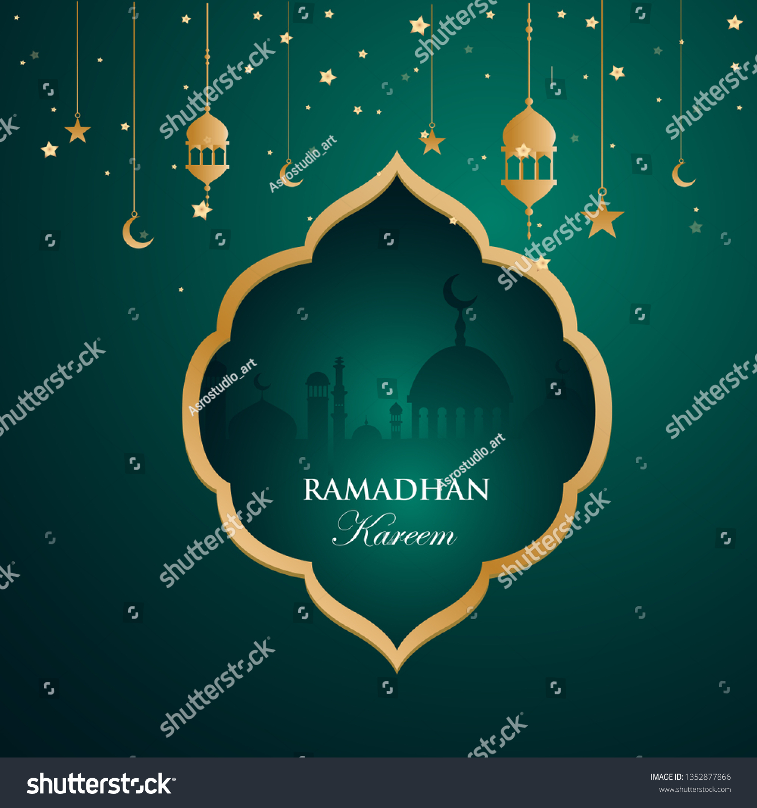 Ramadan Kareem Islamic Background Design Simple Stock Vector Royalty Free 1352877866