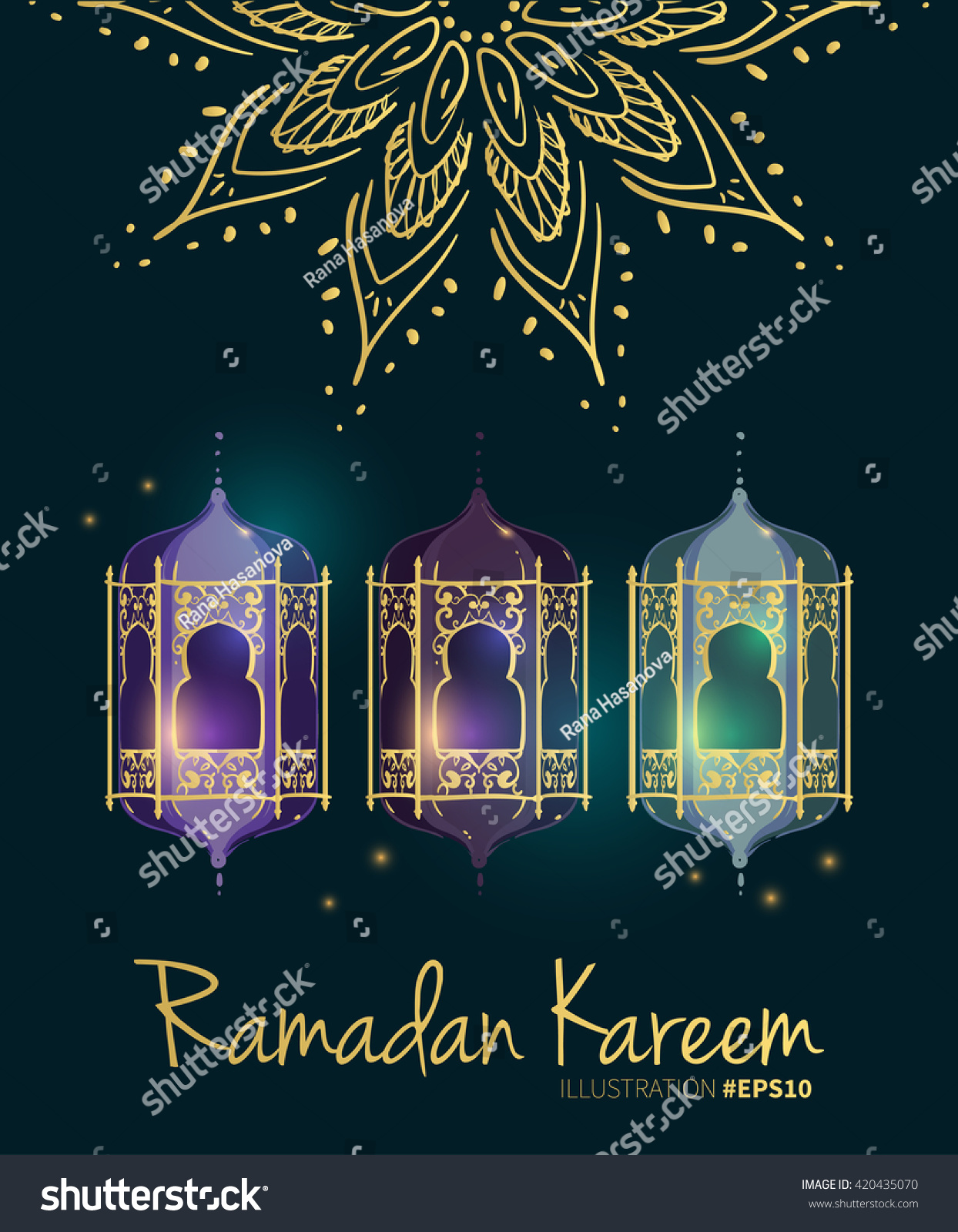 Ramadan Kareem Islamic Holiday Icon Set Stock Vector (Royalty Free ...