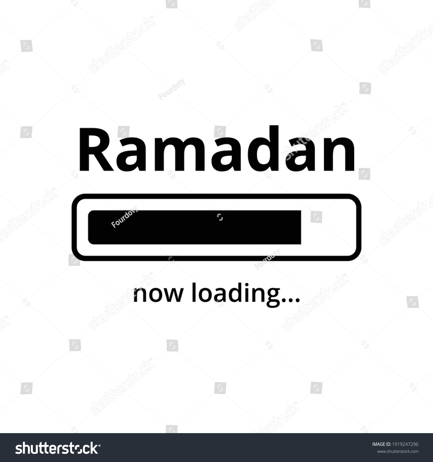 Ramadan Loading Banner Simple Flat Design Stock Vector Royalty Free