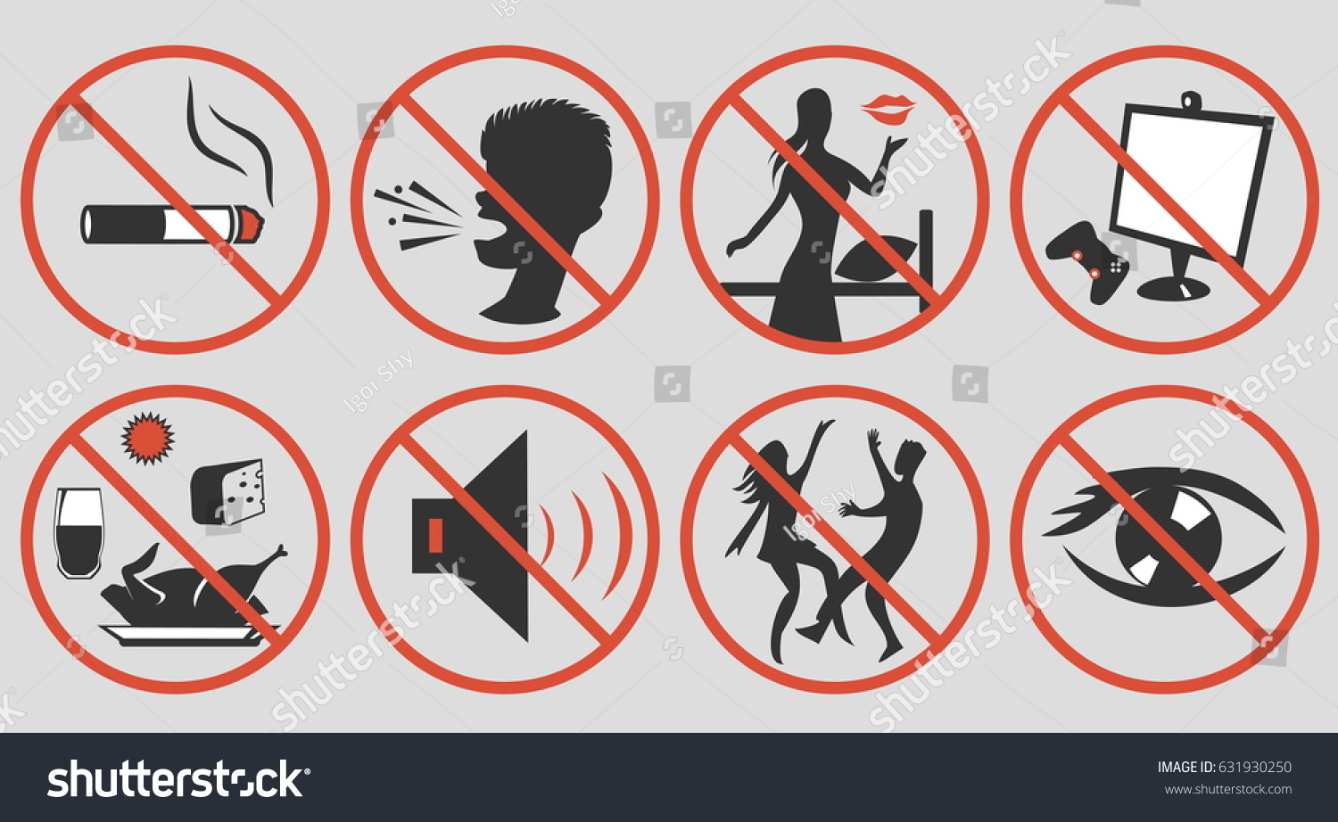 Ramadan Rules Signs Some Actions Restricted Stock Vector